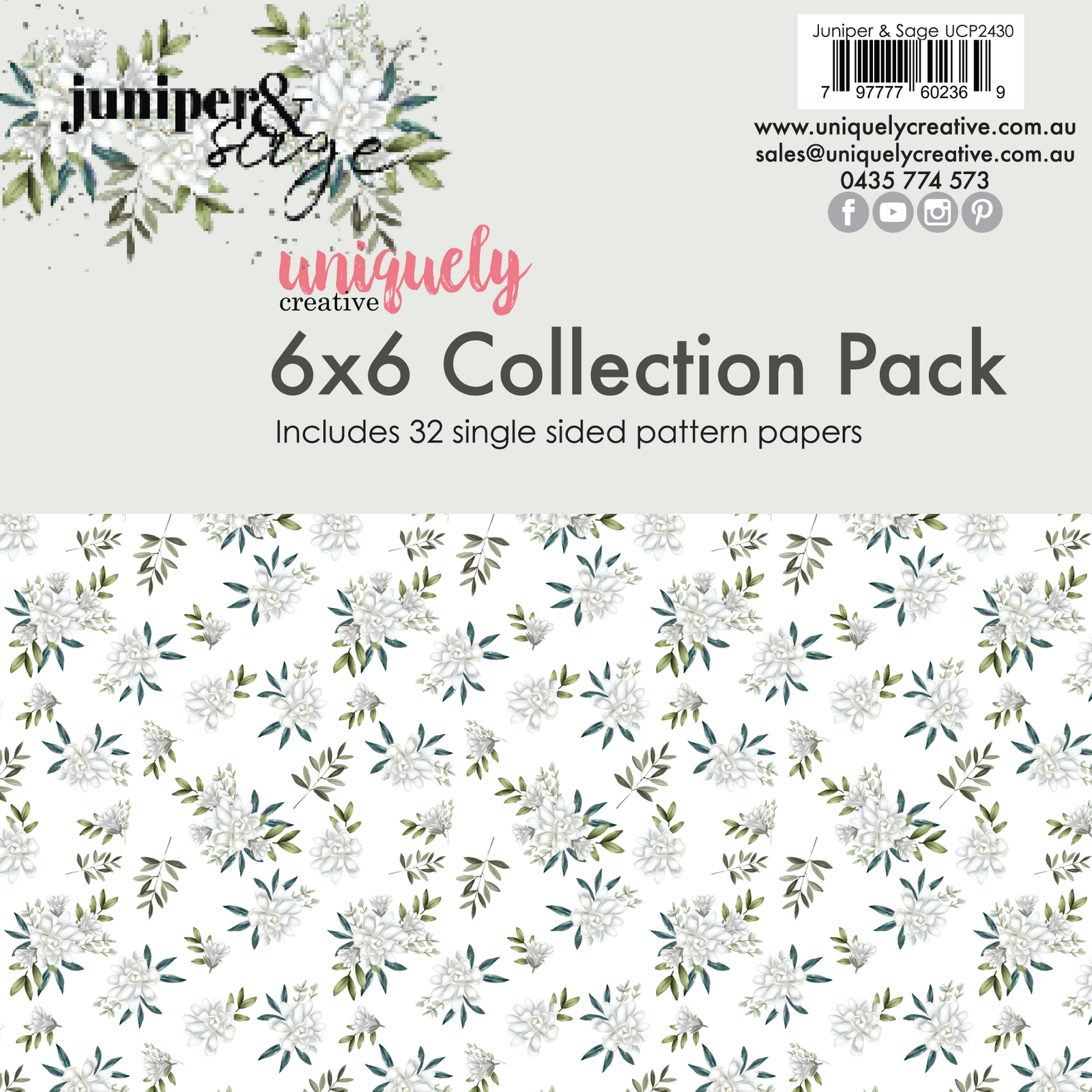Uniquely Creative 6x6 Cardstock 210gsm Juniper & Sage