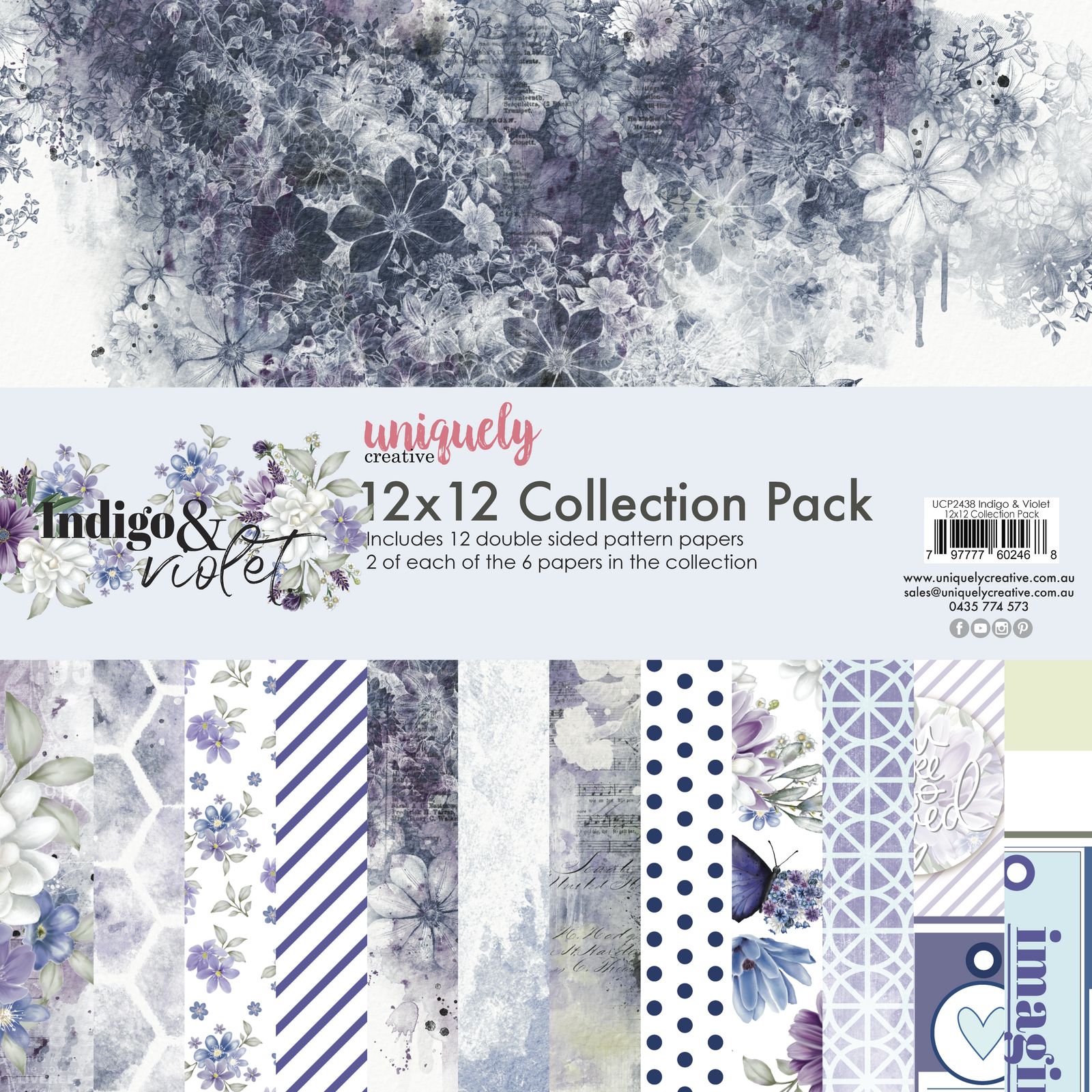 Uniquely Creative 12x12 Cardstock 210gsm Indigo & Violet