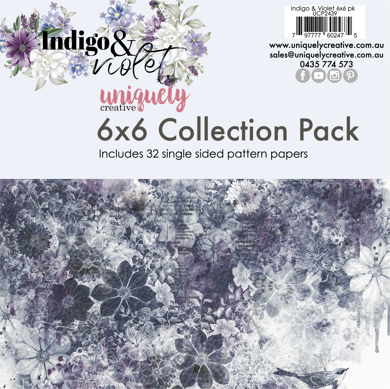 Uniquely Creative 6x6 Cardstock 210gsm Indigo & Violet