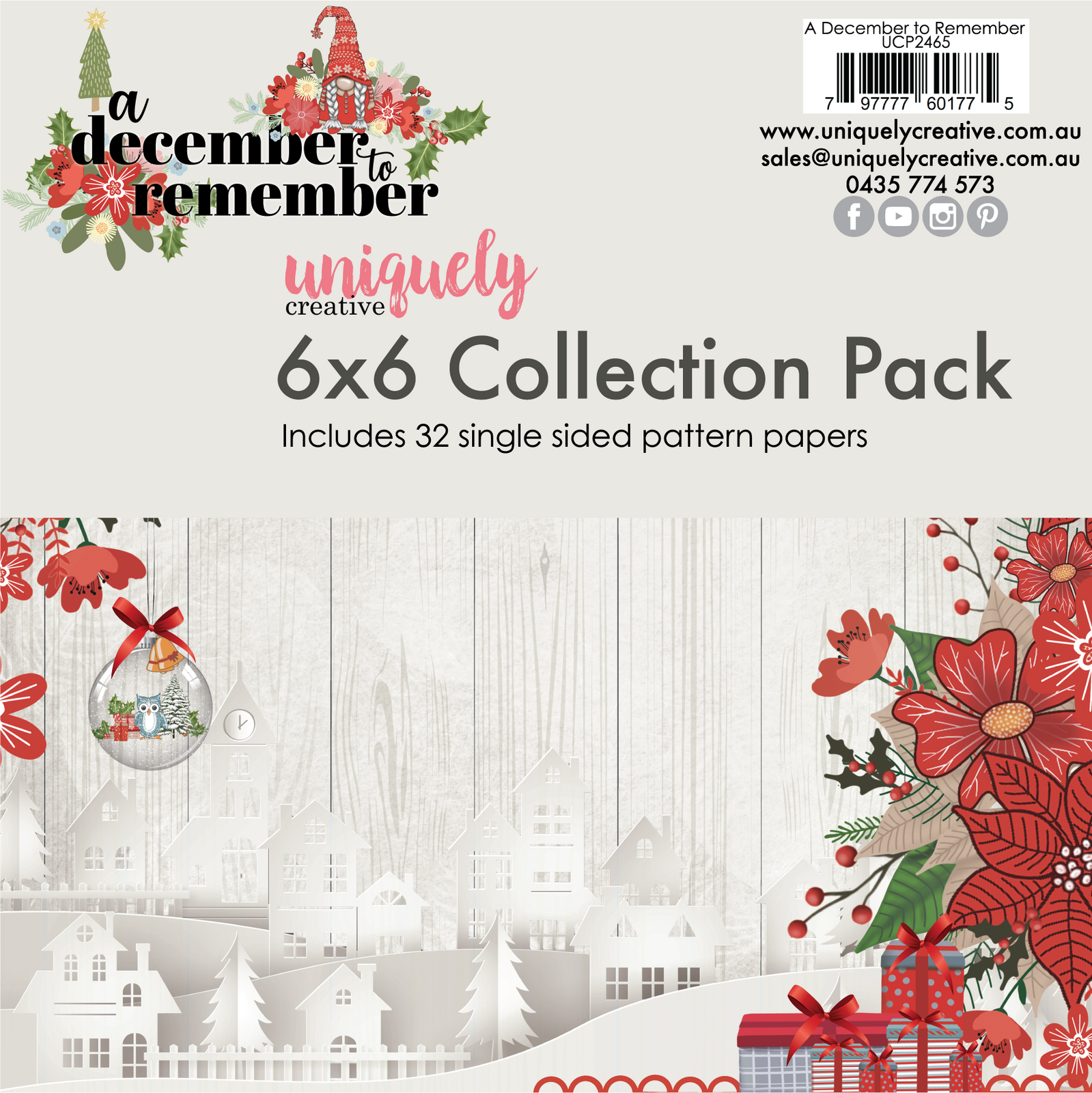 Uniquely Creative 210gsm Cardstock 6x6 A December to Remember