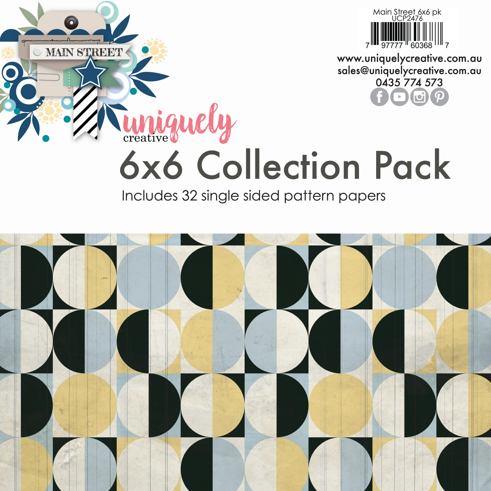 Uniquely Creative 210gsm Cardstock 6x6 Main Street