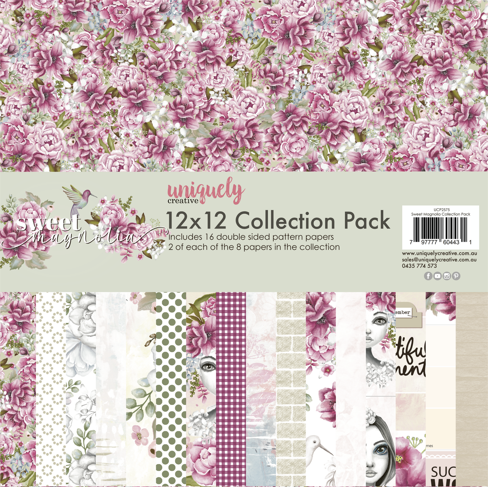 Uniquely Creative 12x12 Cardstock 210gsm Sweet Magnolia