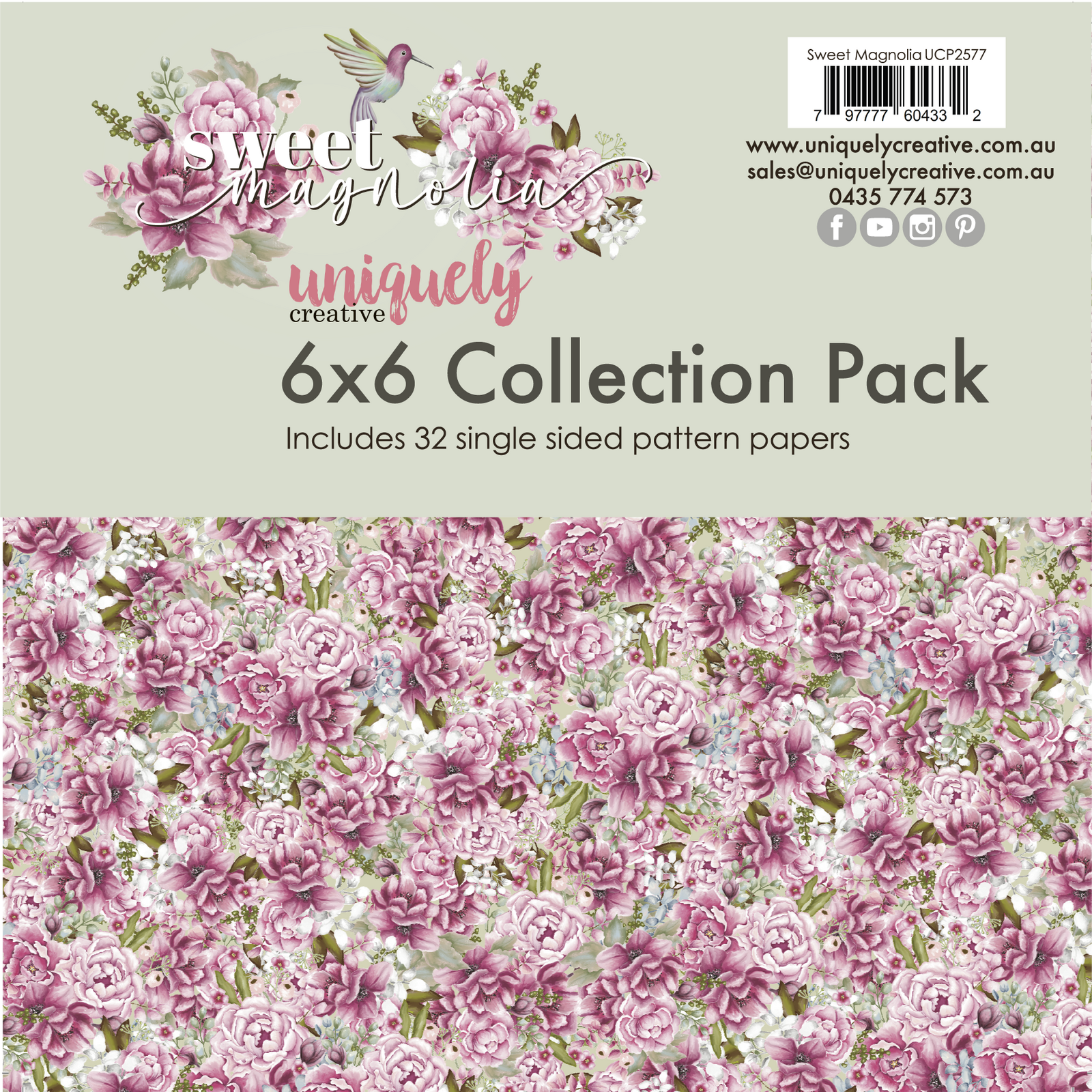 Uniquely Creative 6x6 Cardstock 210gsm Sweet Magnolia