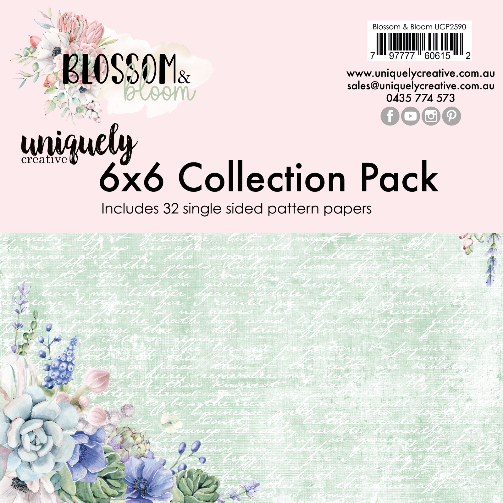 Uniquely Creative 6x6 Cardstock 210gsm Blossom and Bloom