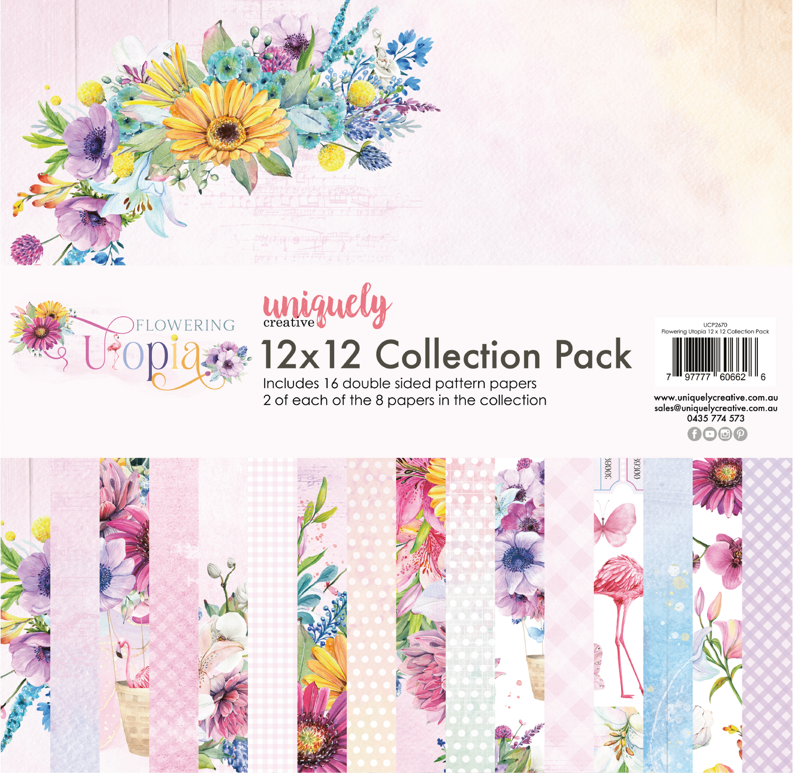Uniquely Creative 12x12 Cardstock 210gsm Flowering Utopia