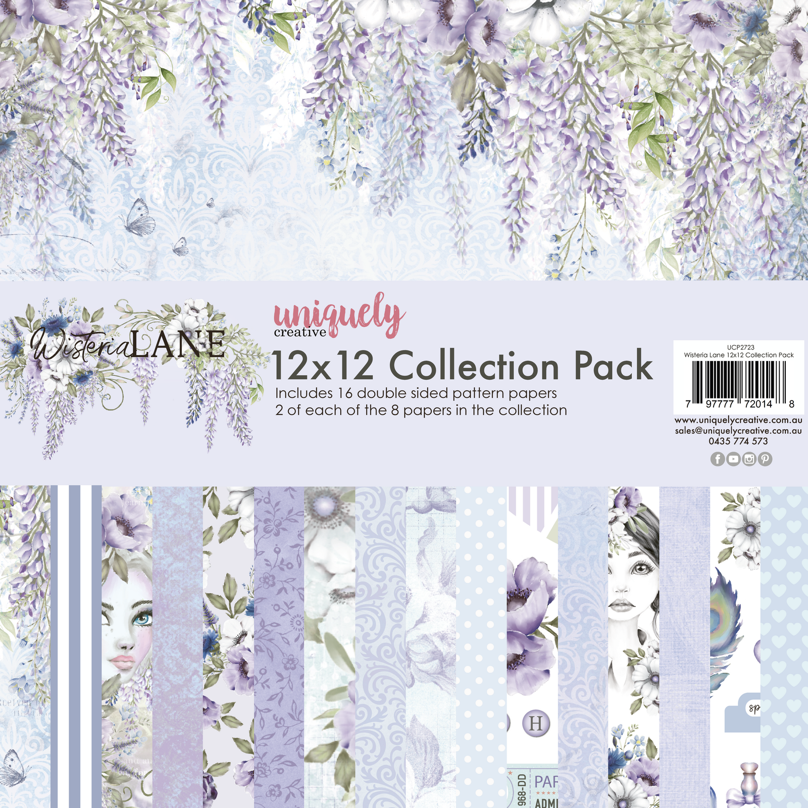 Uniquely Creative 12x12 Cardstock 210gsm Wisteria Lane