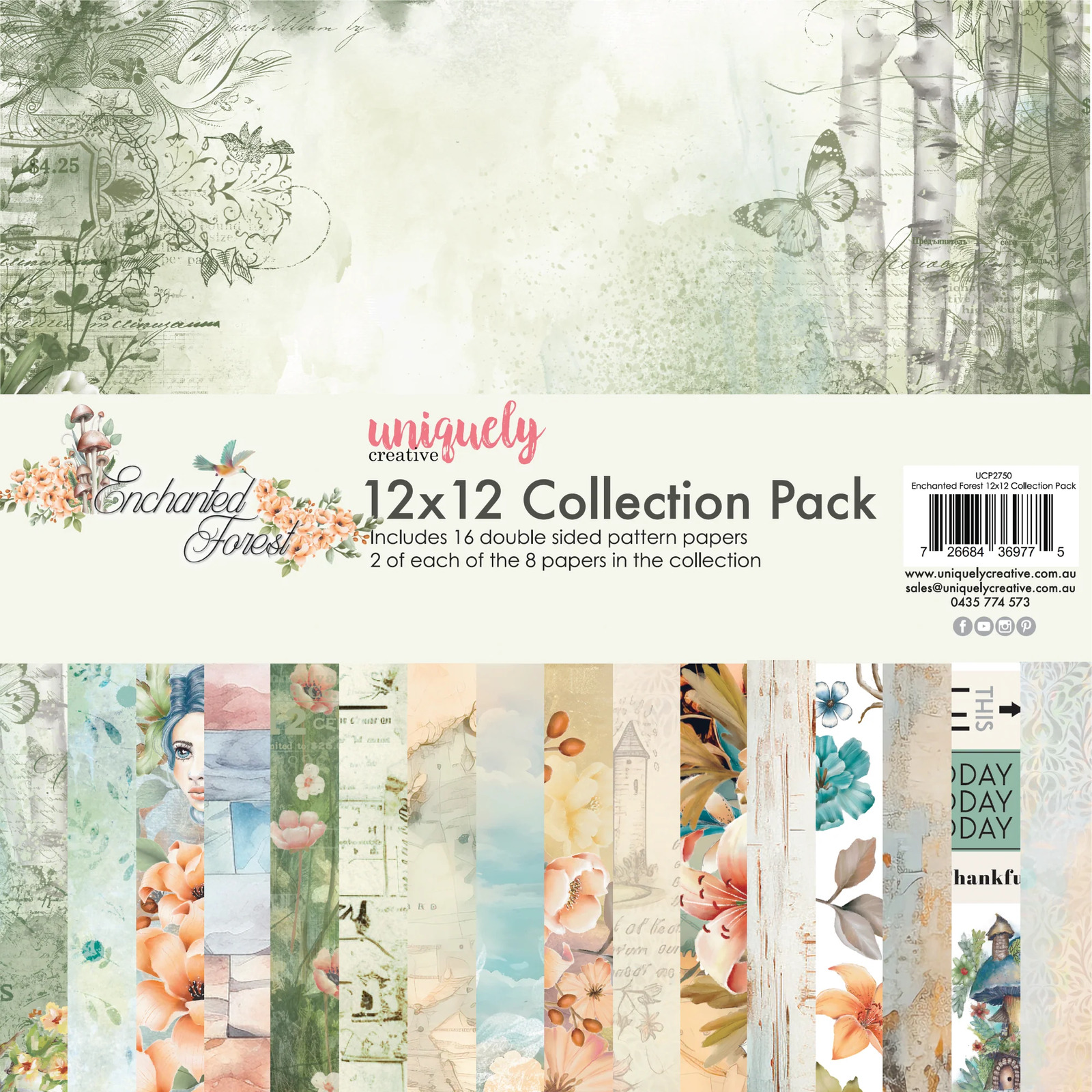 Uniquely Creative 12x12 Cardstock 210gsm Enchanted Forest