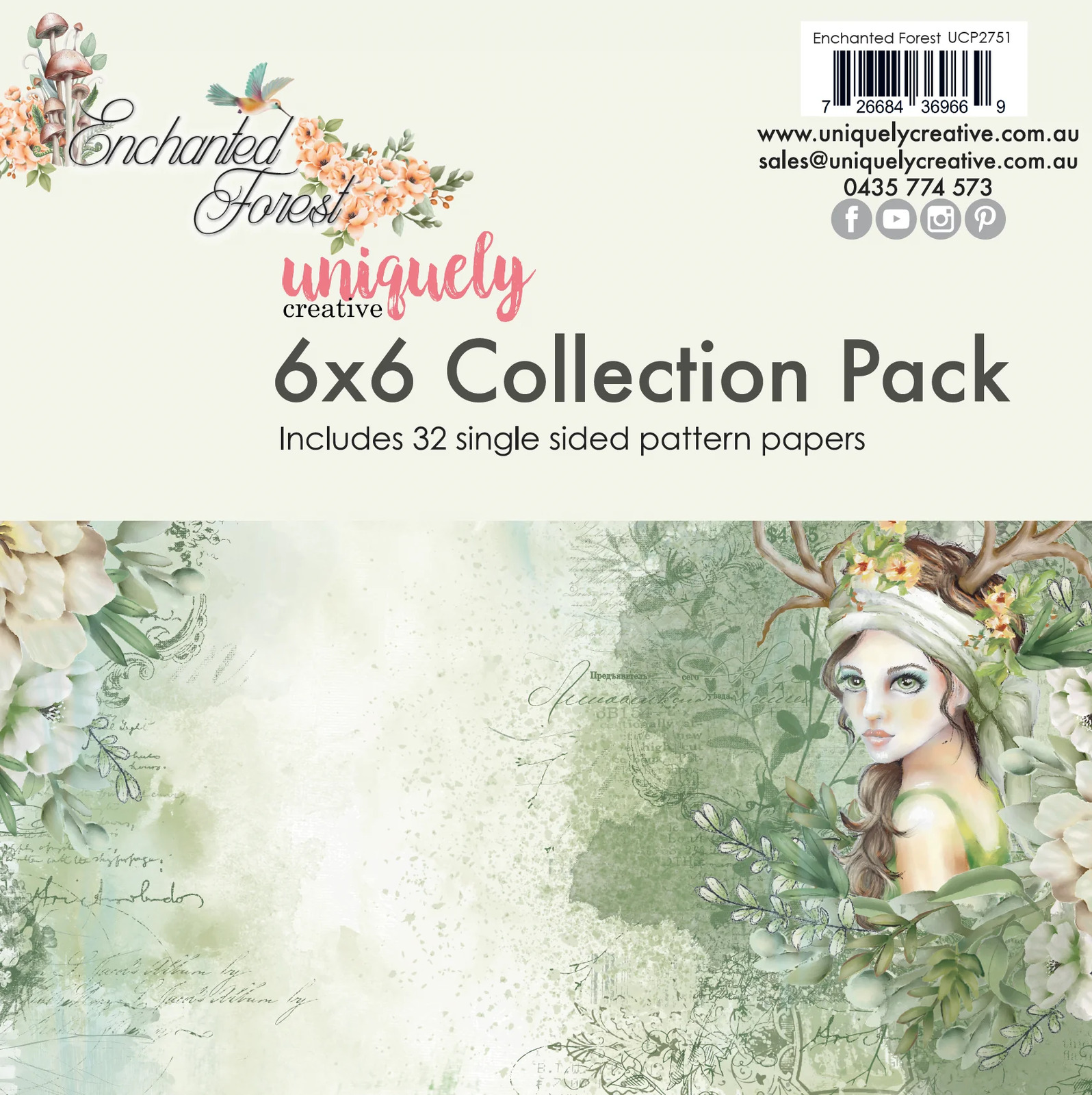 Uniquely Creative 6x6 Cardstock 210gsm Enchanted Forest