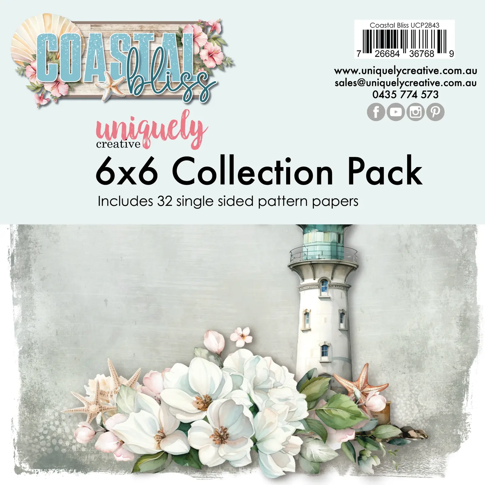 Uniquely Creative 6x6 Cardstock 210gsm Coastal Bliss