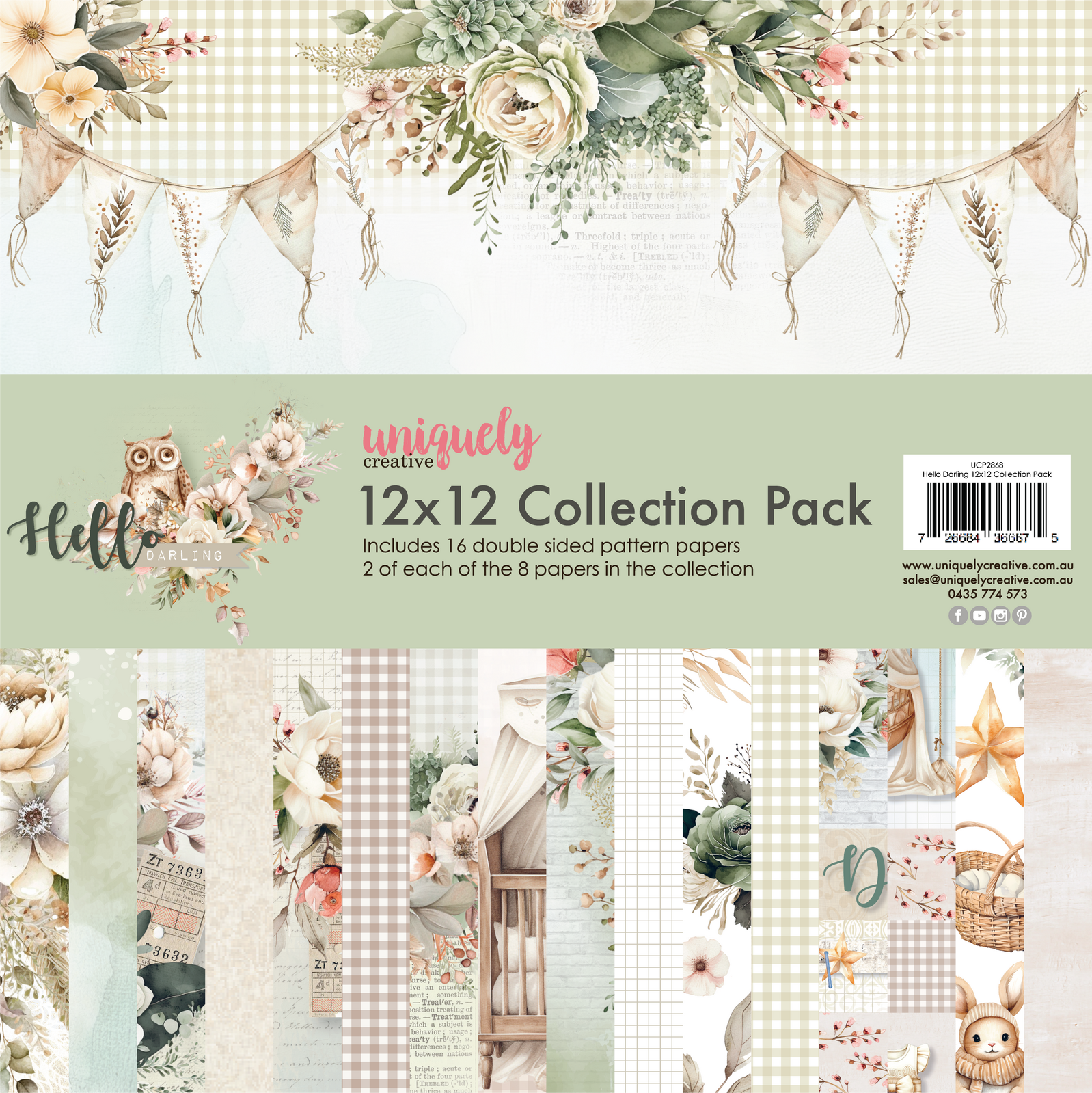 Uniquely Creative 12x12 Cardstock 210gsm Hello Darling