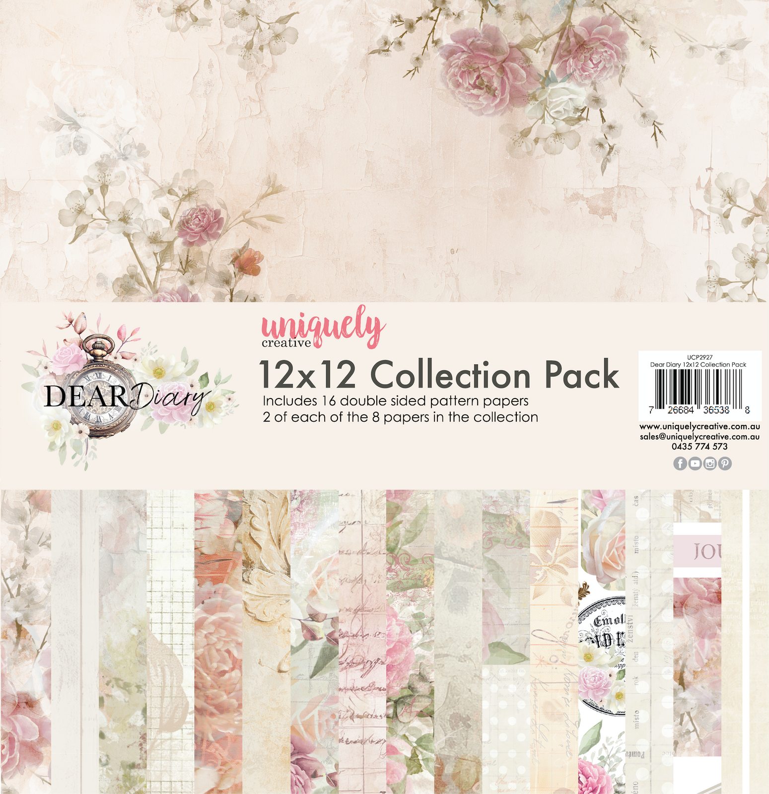 Uniquely Creative 12x12 Cardstock 210gsm Dear Diary