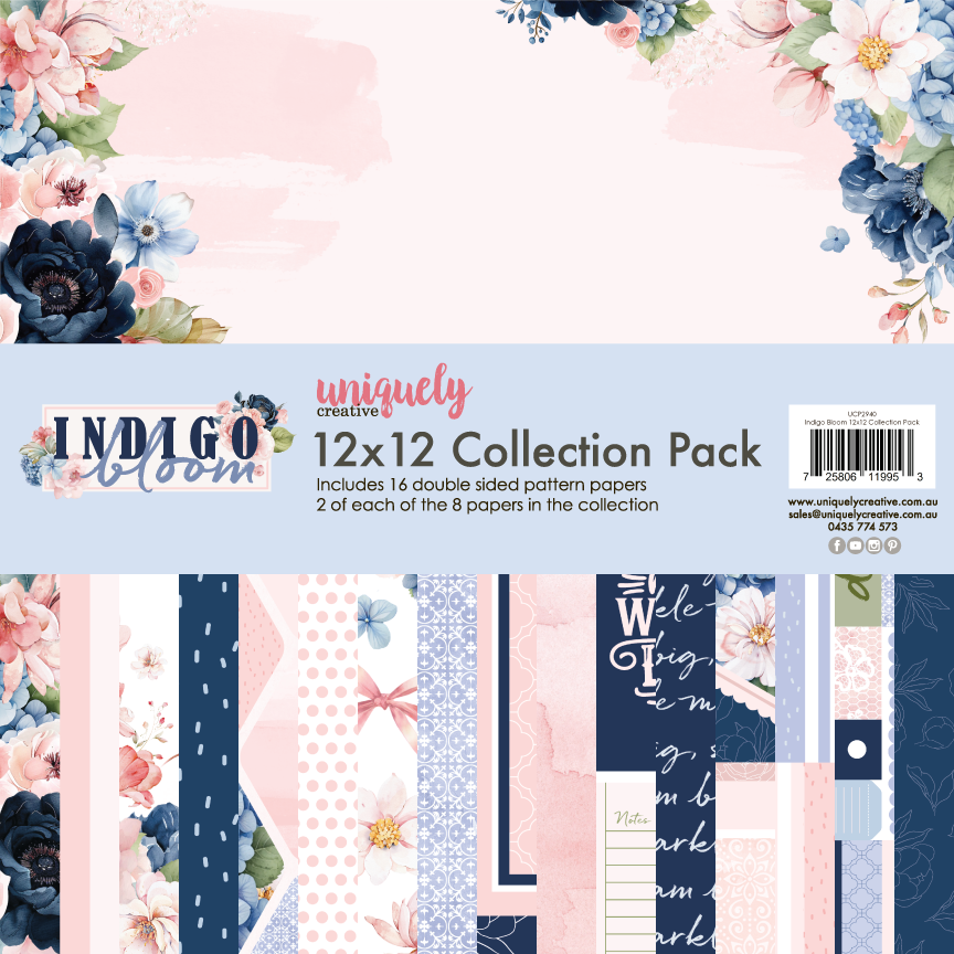 Uniquely Creative 12x12 Cardstock 210gsm Indigo Bloom