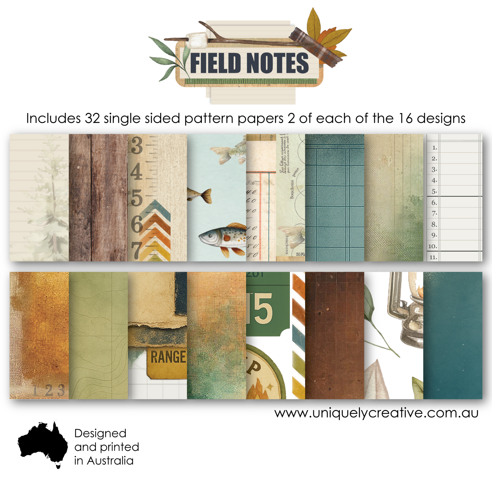 Uniquely Creative 6x6 Cardstock 210gsm Field Notes
