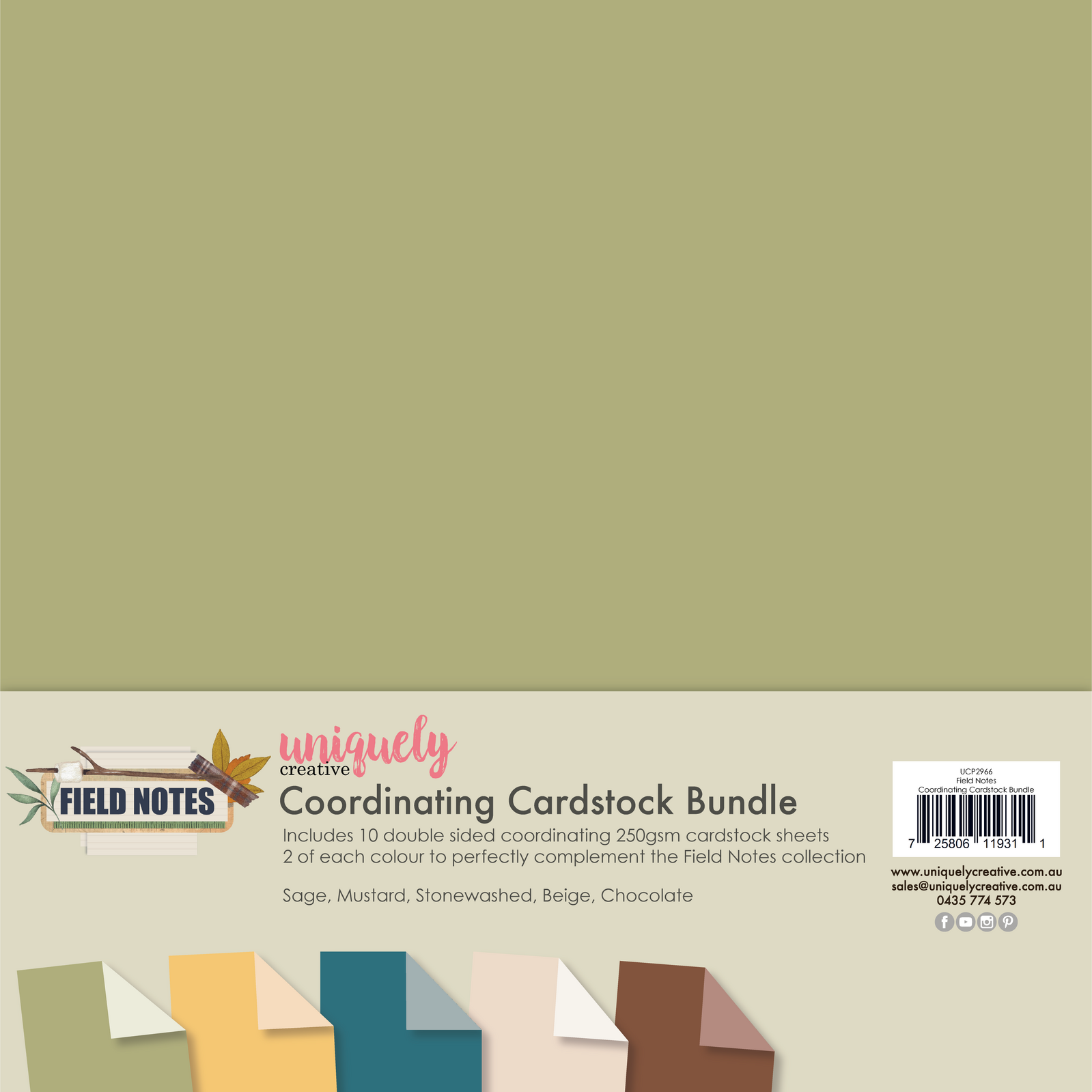 Uniquely Creative Field Notes Coordinating Cardstock Bundle