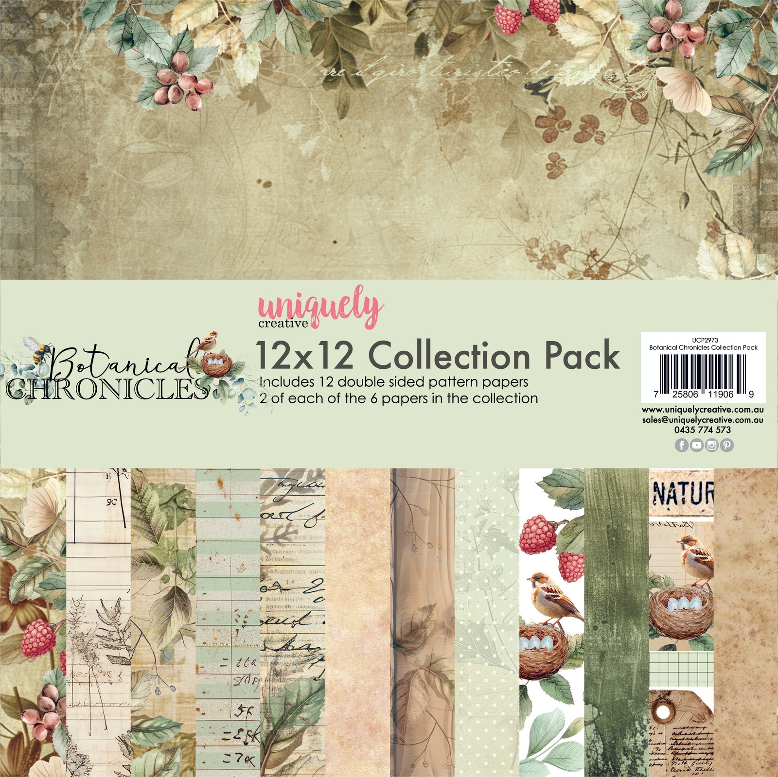 Uniquely Creative 12x12 Cardstock 210gsm Botanical Chronicles