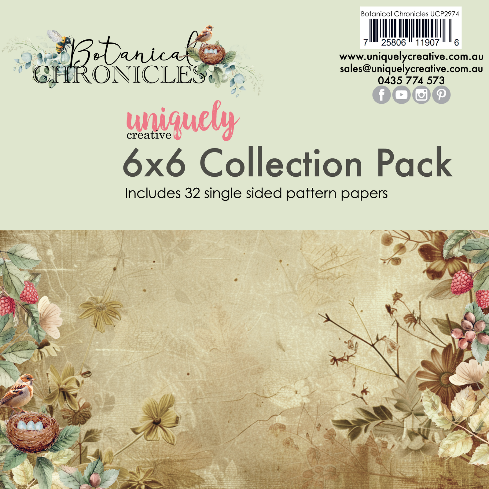 Uniquely Creative 6x6 Cardstock 210gsm Botanical Chronicles