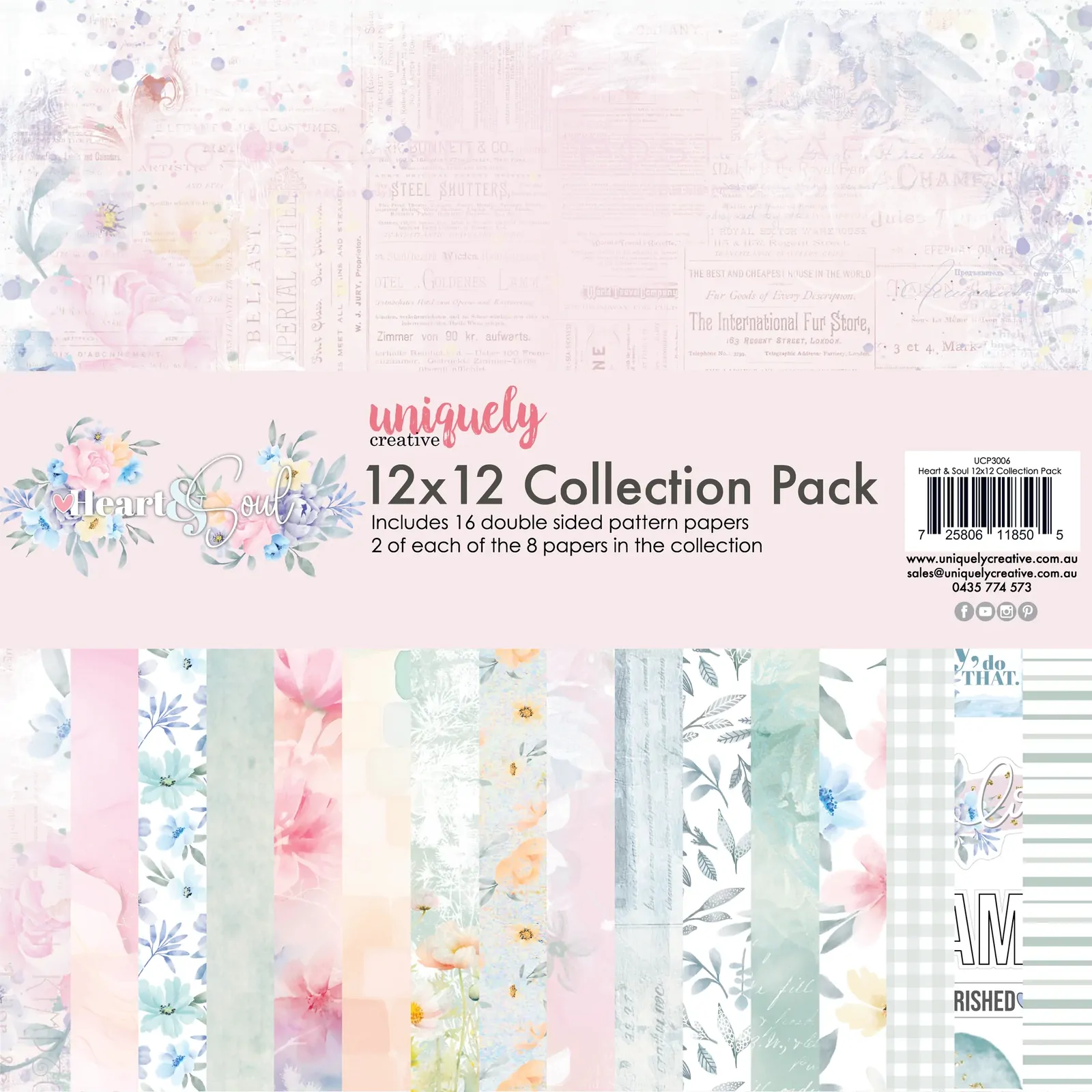 Uniquely Creative 12x12 Cardstock 210gsm Heart & Soul