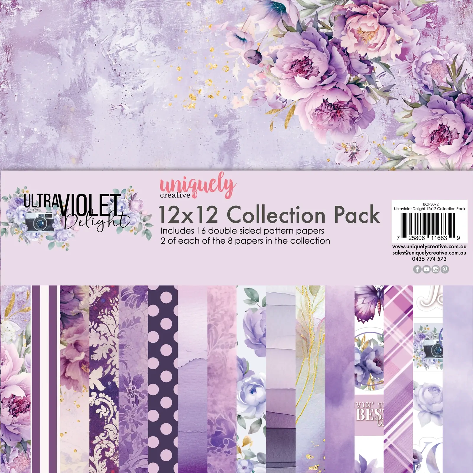 Uniquely Creative 12x12 Cardstock 210gsm Ultraviolet Delight