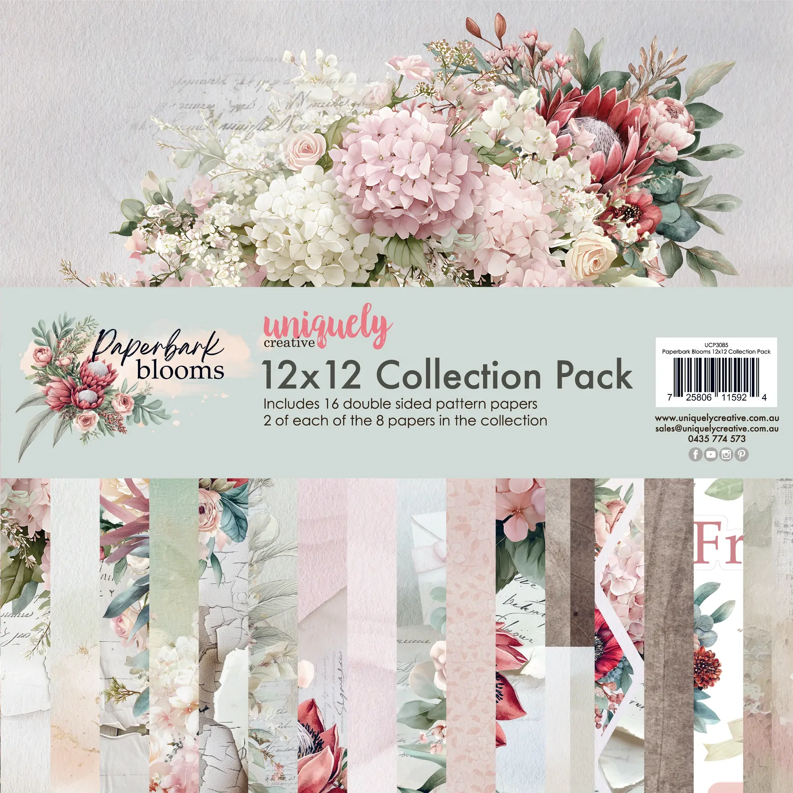 Uniquely Creative 12x12 Cardstock 210gsm Paperbark Blooms