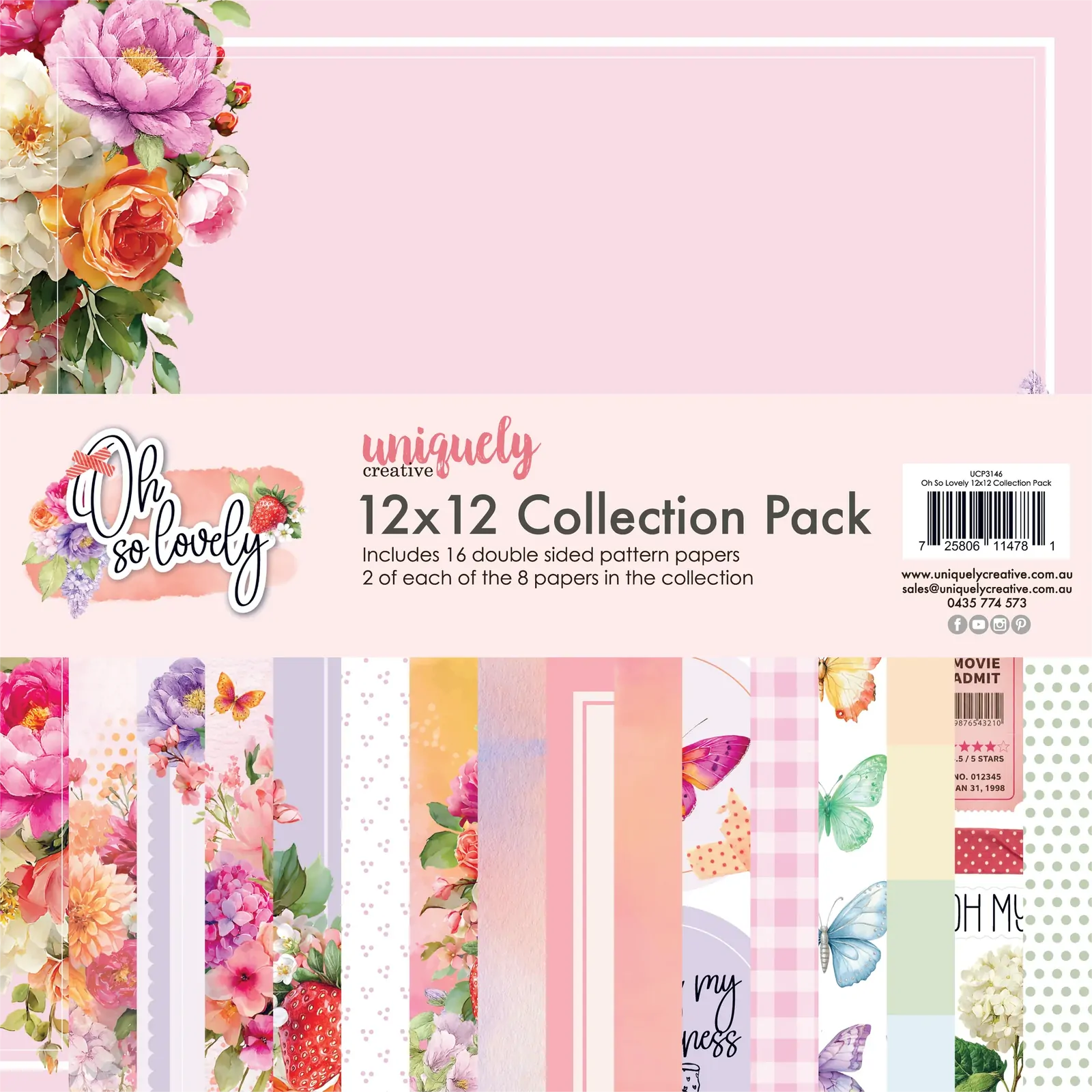 Uniquely Creative 12x12 Cardstock 210gsm Oh So Lovely