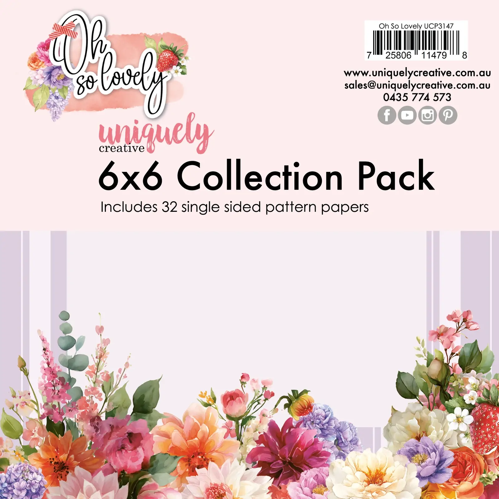 Uniquely Creative 6x6 Cardstock 210gsm Oh So Lovely