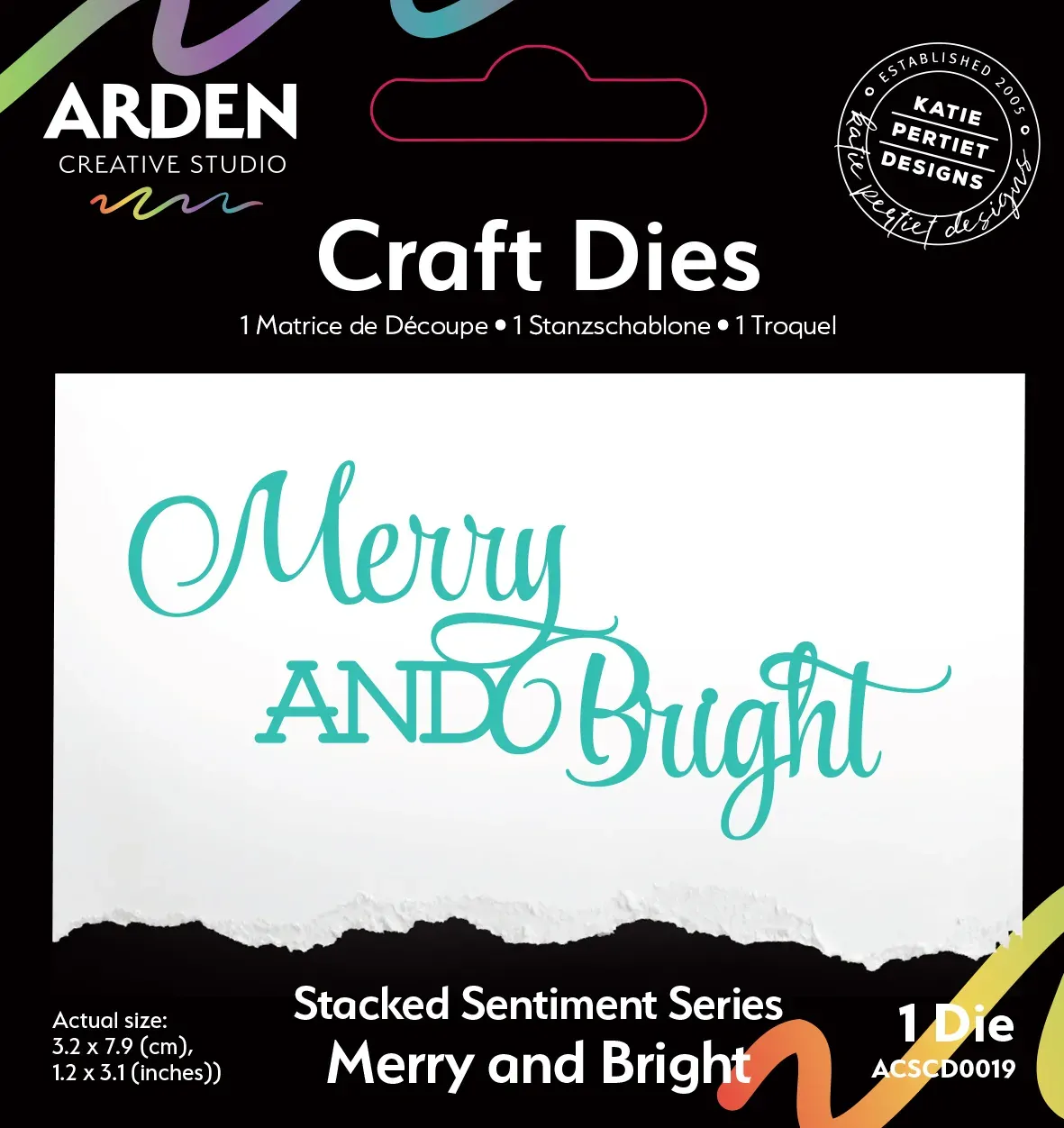 Arden Creative Craft Dies - Sentiment Series - Stacked Merry and Bright