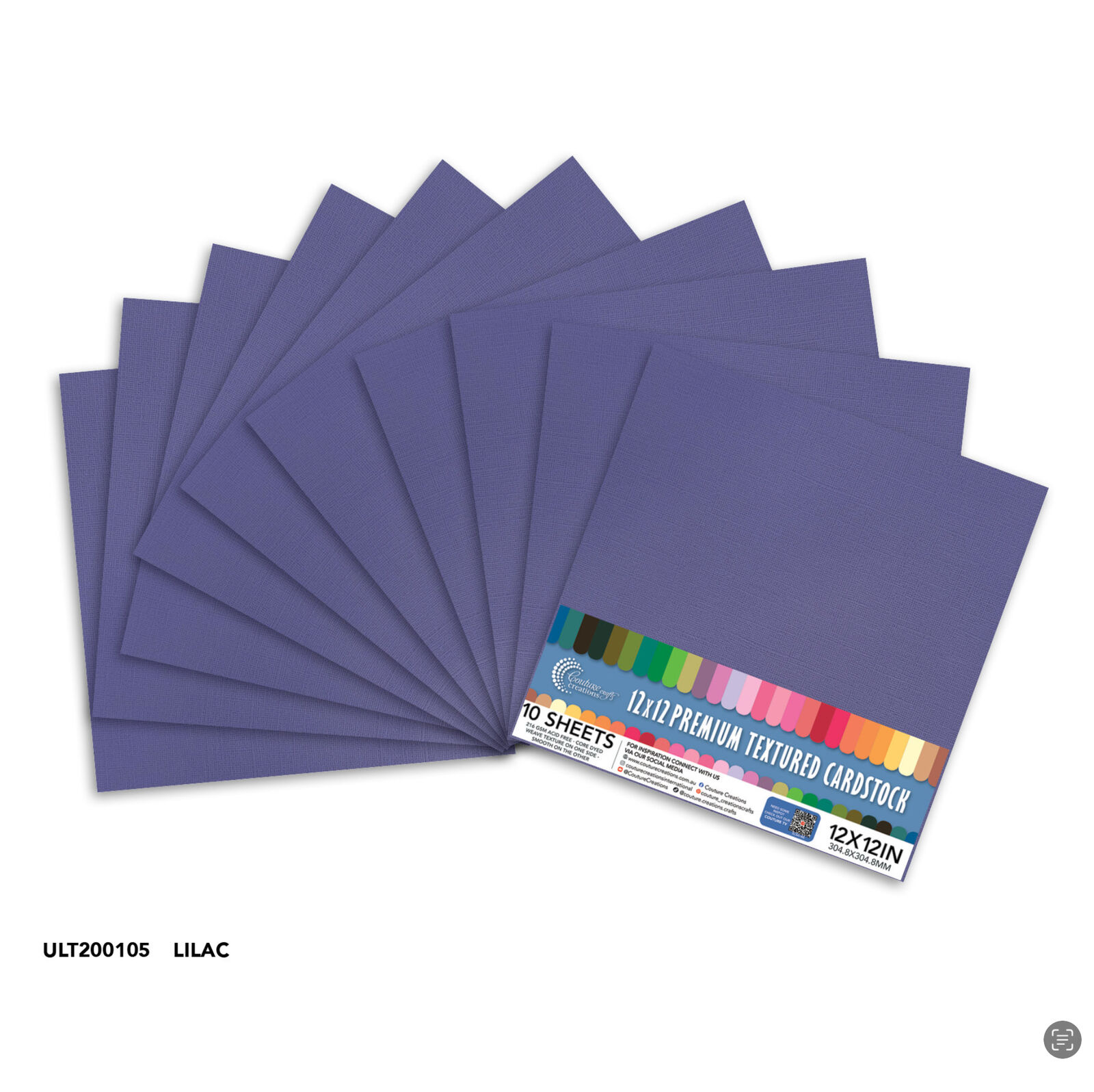 12 X 12 Lilac Textured Cardstock - Ultimate Crafts