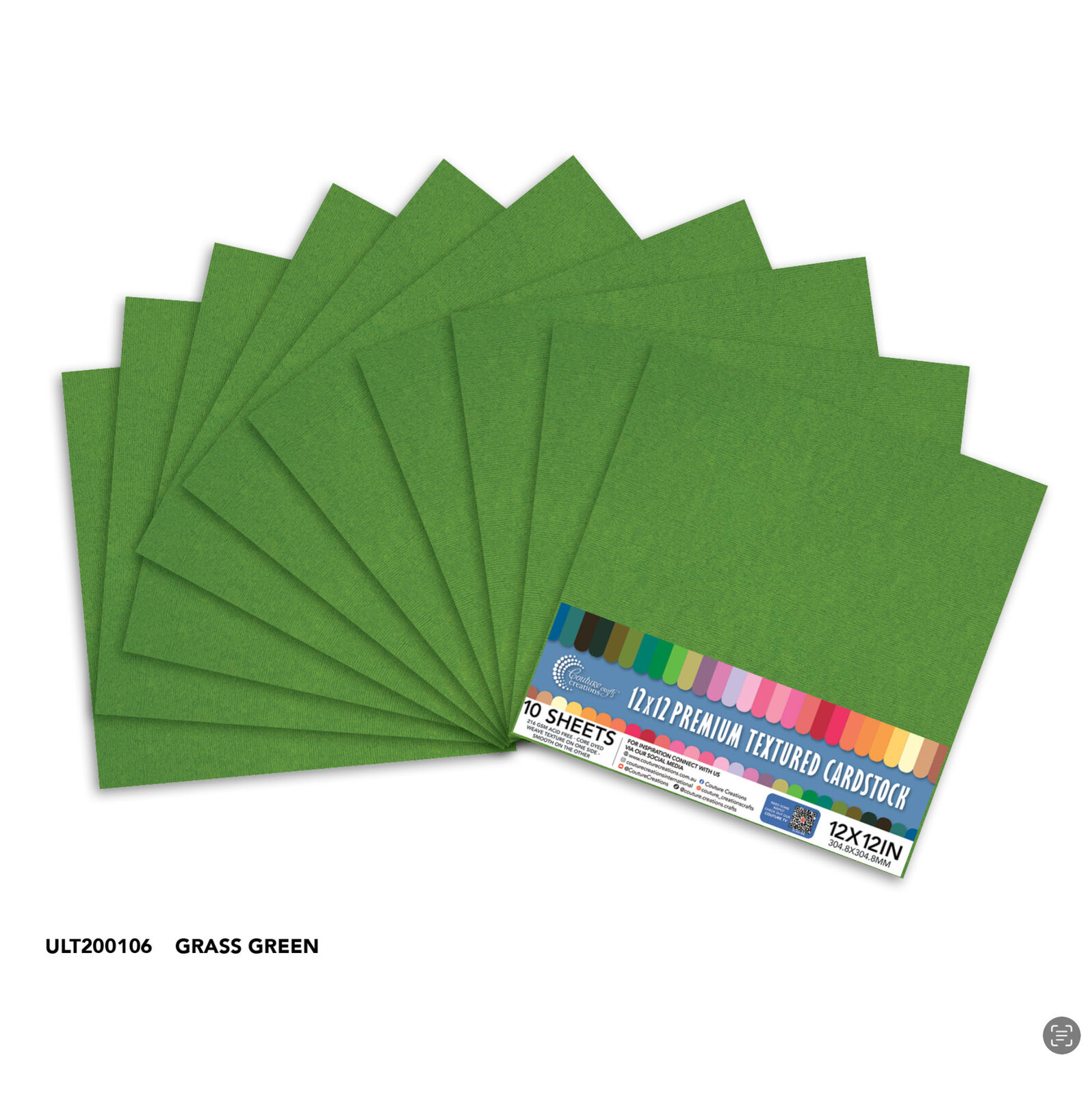 12 X 12 Grass Green Textured Cardstock - Ultimate Crafts