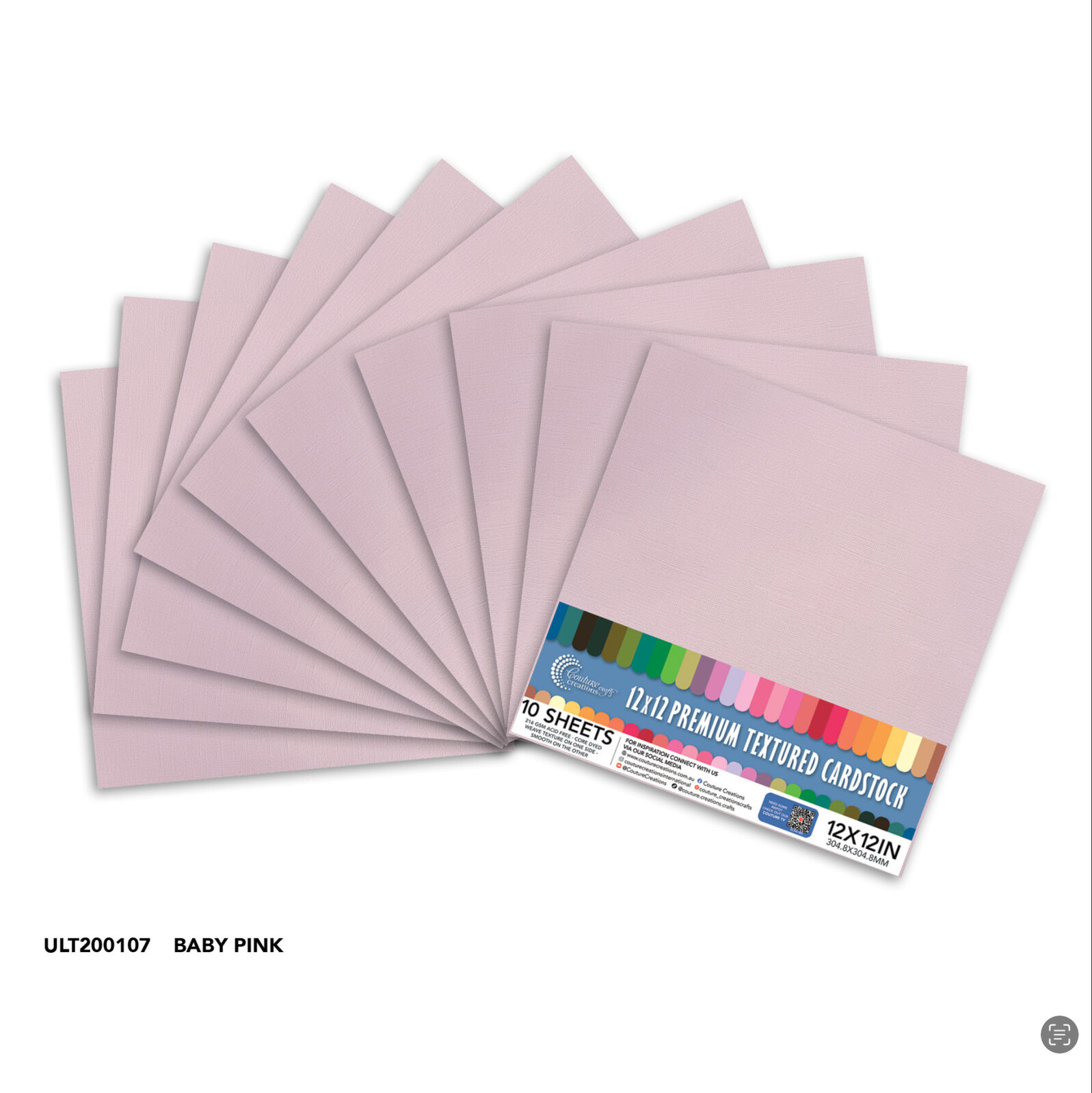 12 X 12 Baby Pink Textured Cardstock - Ultimate Crafts
