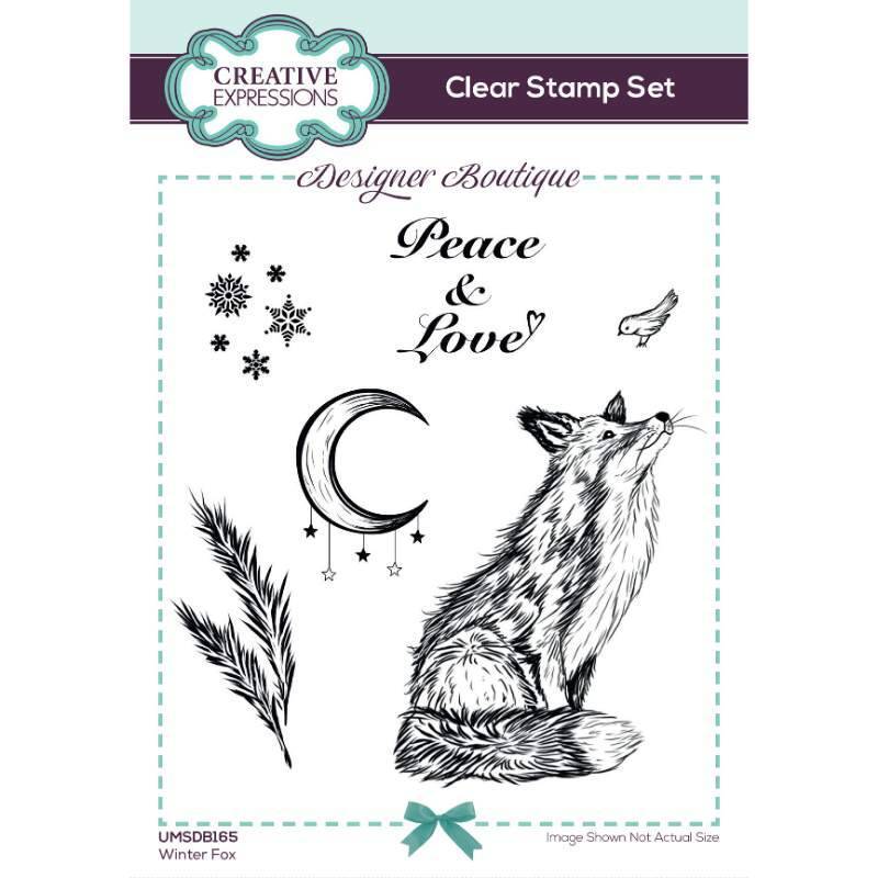 Creative Expressions Designer Boutique Winter Fox 4 in x 6 in Stamp Set UMSDB165