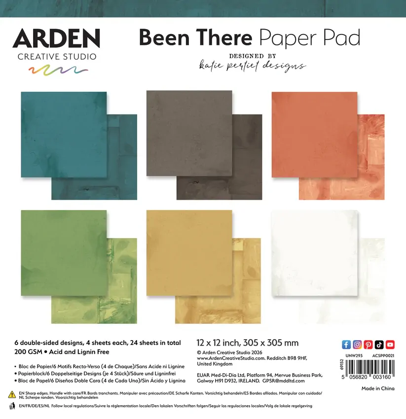 Arden Creative 12 x 12 Paper Pad - Solids - Been There