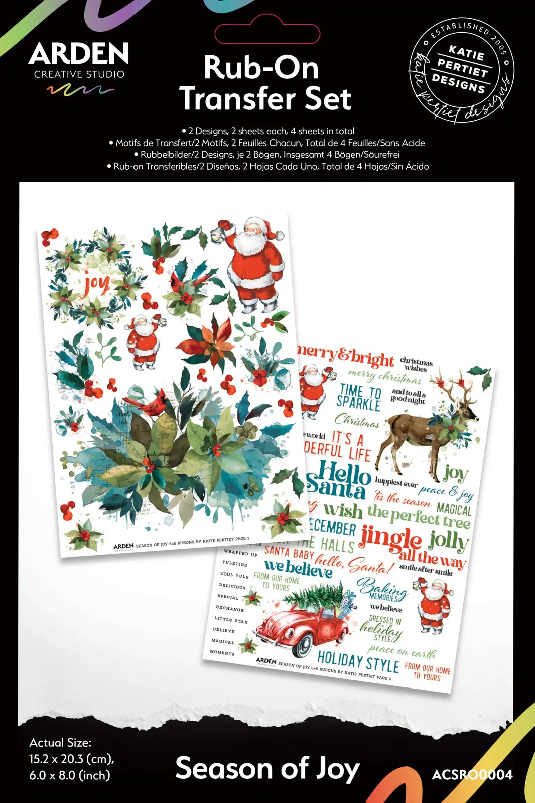 Arden Creative Rub-On Transfer Set - Season of Joy