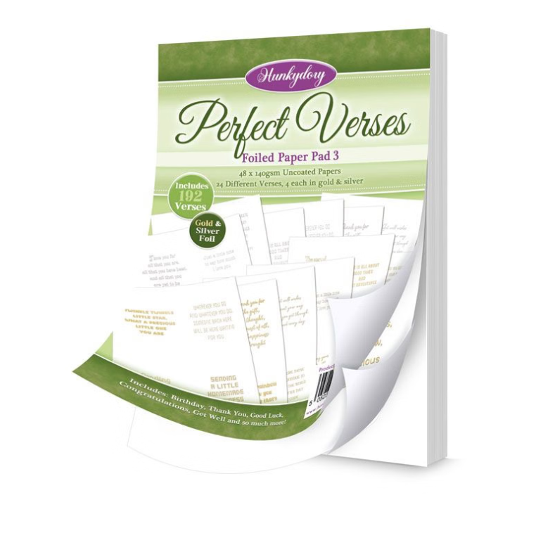 Hunkydory Crafts Perfect Verses Foiled Paper Pad 3