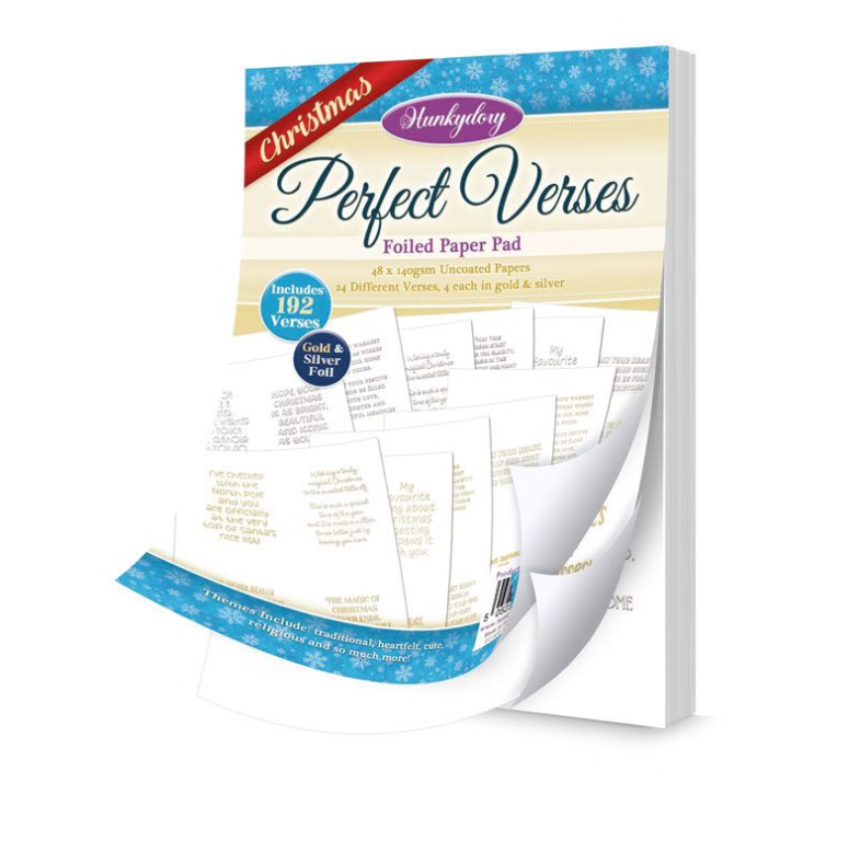 Hunkydory Crafts Perfect Verses Foiled Paper Pad - Christmas