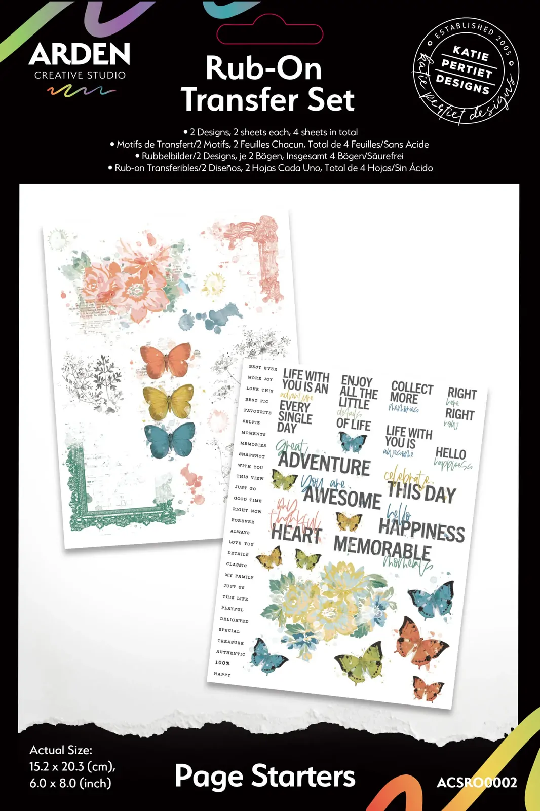 Arden Creative Rub-On Transfer Set - Page Starters