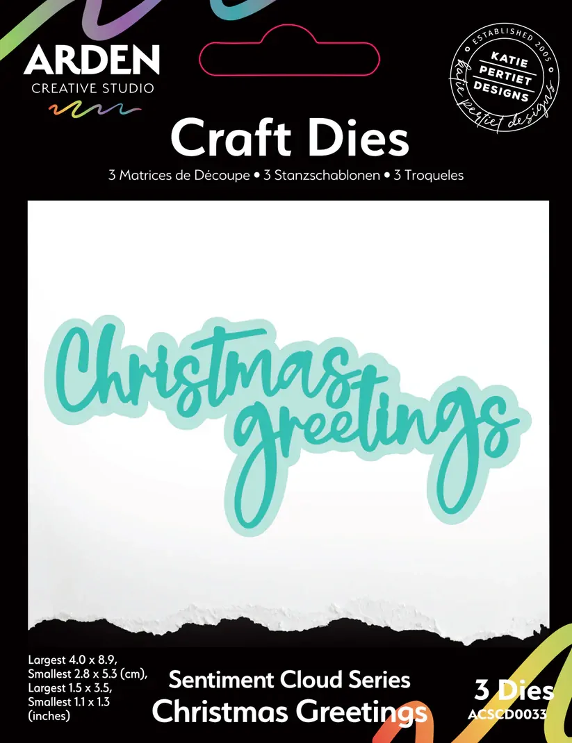 Arden Creative Craft Dies - Sentiment Cloud Series - Christmas Greetings