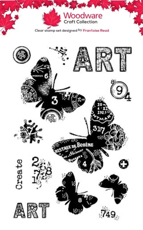 Woodware Fancy Butterlies A6 Clear Stamp Set by Françoise Read