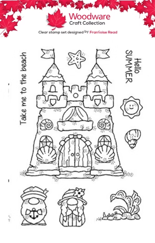 Woodware Sandcastle A6 Clear Stamp Set By Françoise Read
