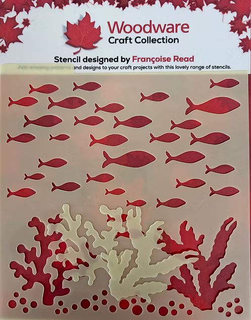 Woodware Under The Sea 6x6" Stencil By Françoise Read