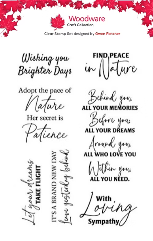 Woodware Nature's Peace A6 Clear Stamp Set By Gwen Fletcher