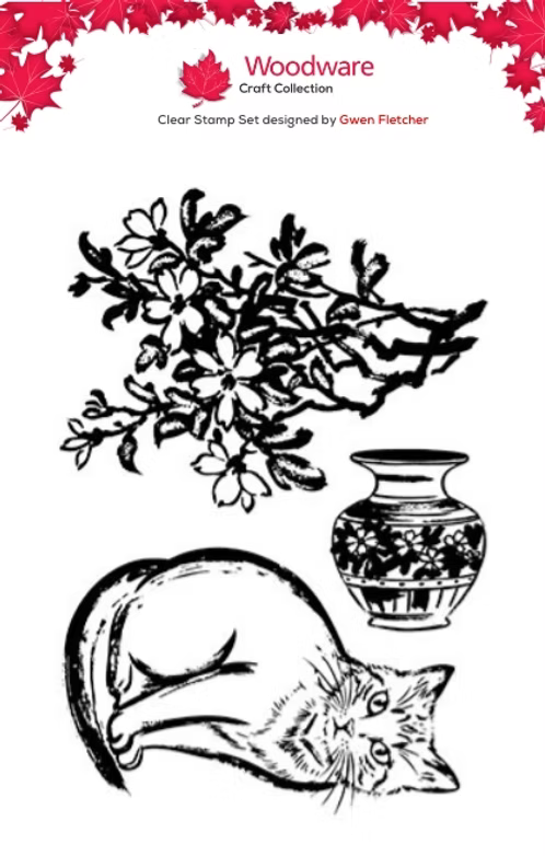 Woodware Feline Grace A6 Clear Stamp Set By Gwen Fletcher