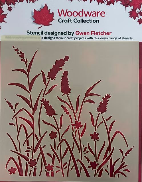 Woodware Whispering Grass 6x6" Stencil By Gwen Fletcher