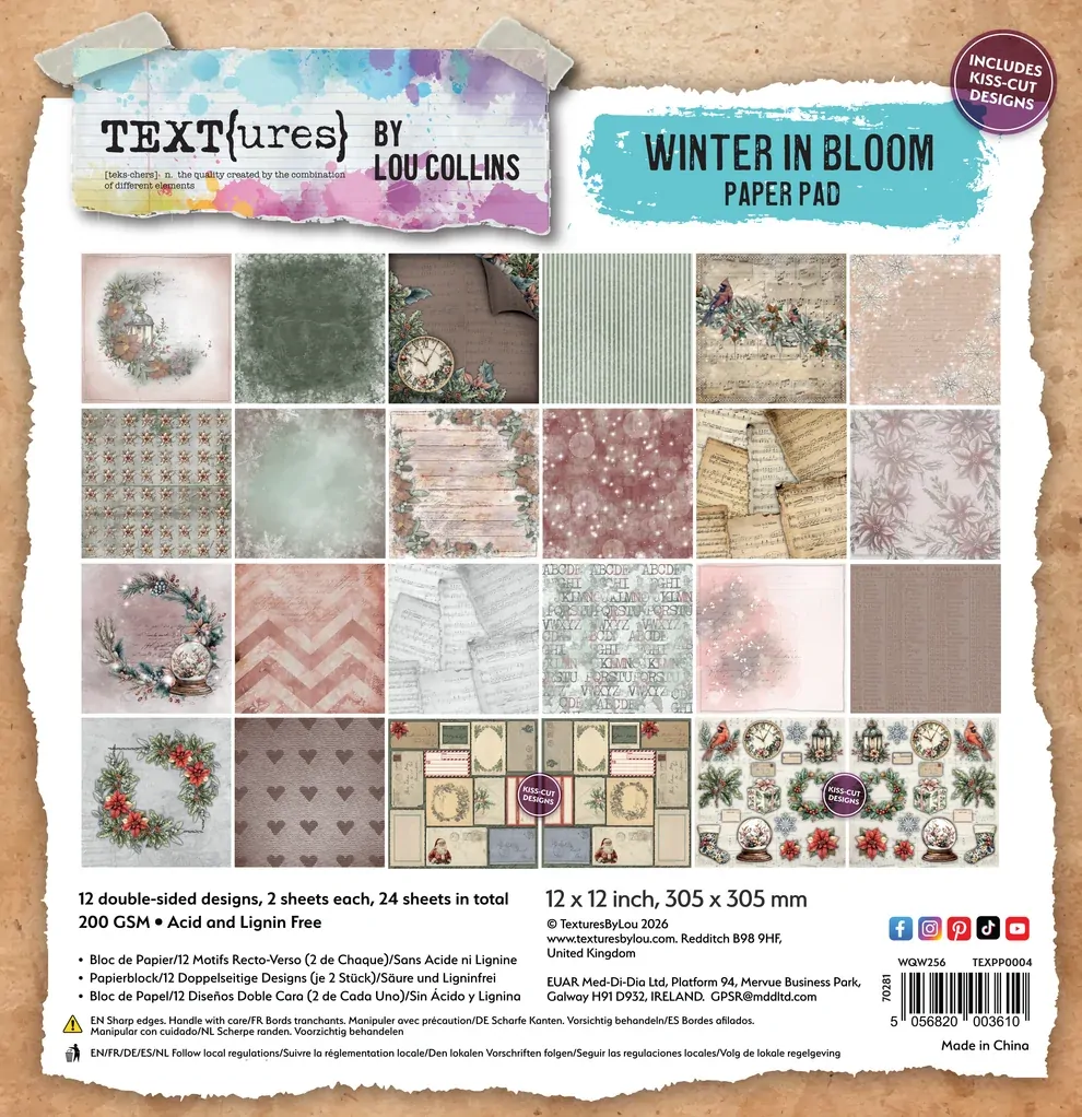Arden Creative TEXT(ures) Winter In Bloom 12 x 12 Paper Pad