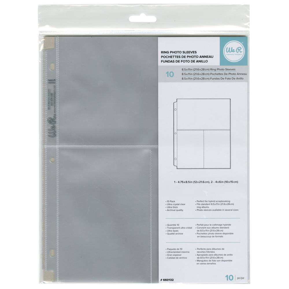 8.5x11 Inch Album Refills (2) 4x6 Portrait Photo Sleeve 10/Pk We R Memory Keepers