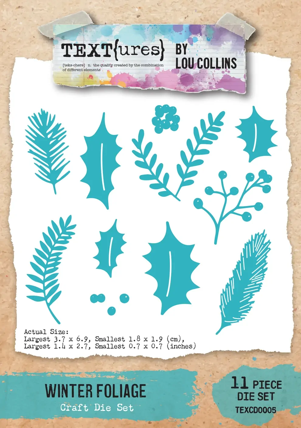 Arden Creative TEXT(ures) Winter Foliage Craft Die Set