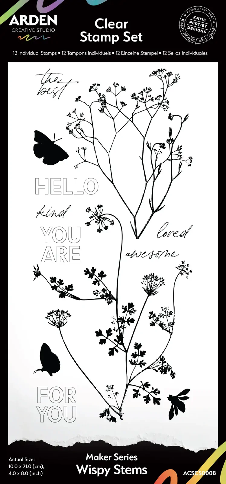 Arden Creative Clear Stamp Set - Maker Series - Wispy Stems