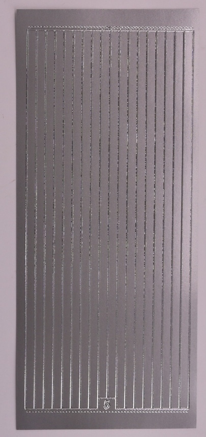Doodey Peel Off Sticker Sheet 10 x 23cm Stripes 5mm Silver