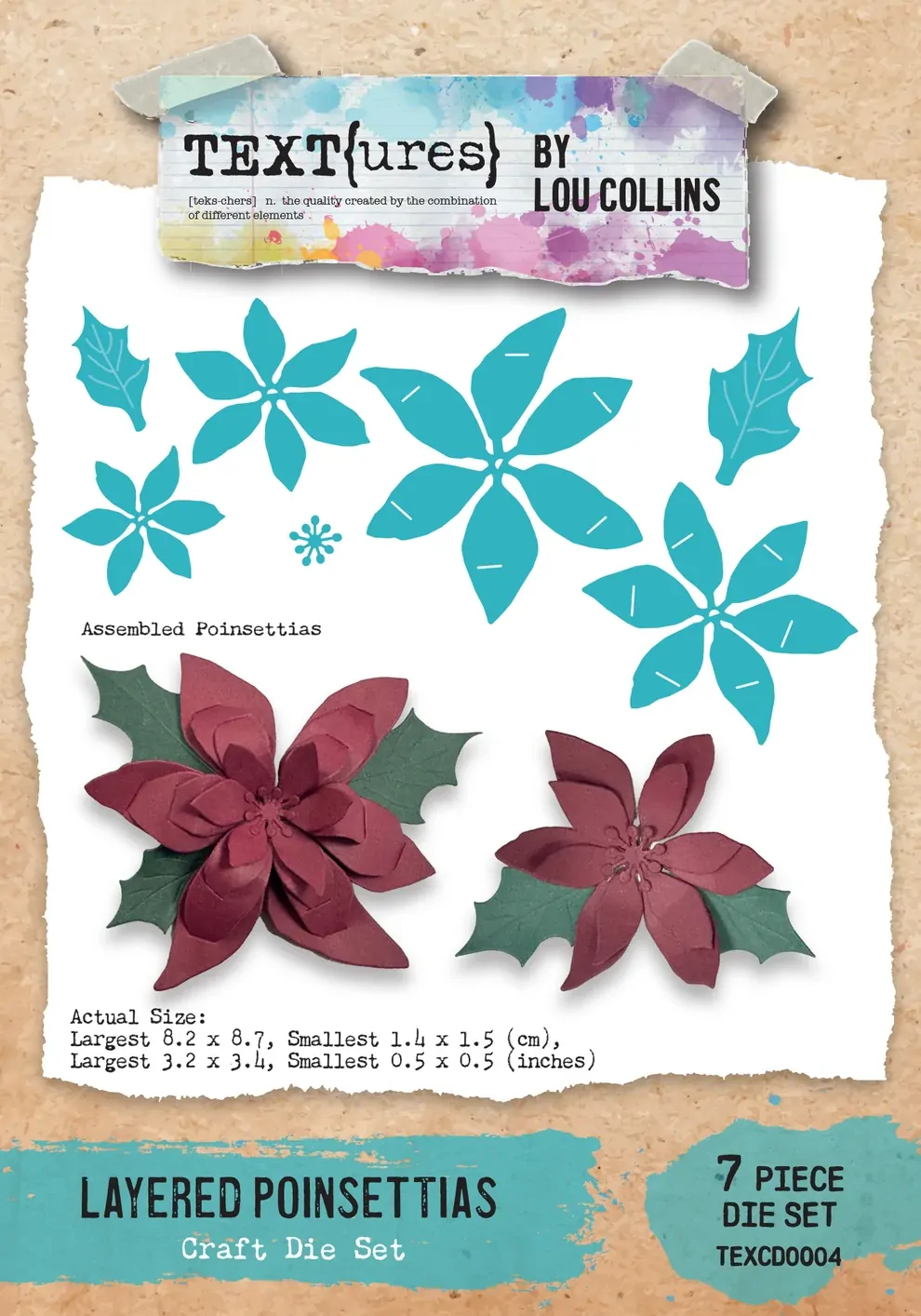 Arden Creative TEXT(ures) Layered Poinsettias Craft Die Set