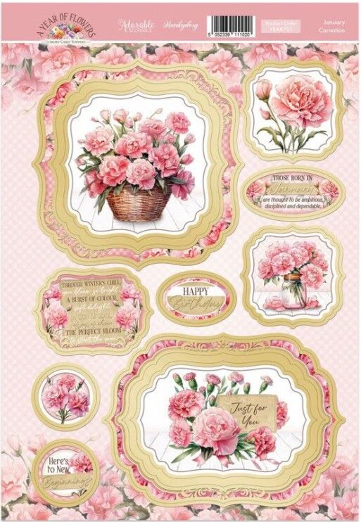 Hunkydory January - Carnation Luxury Topper Sheet