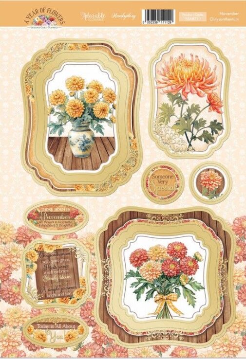 Hunkydory November - Chrysanthemum Luxury Topper Sheet